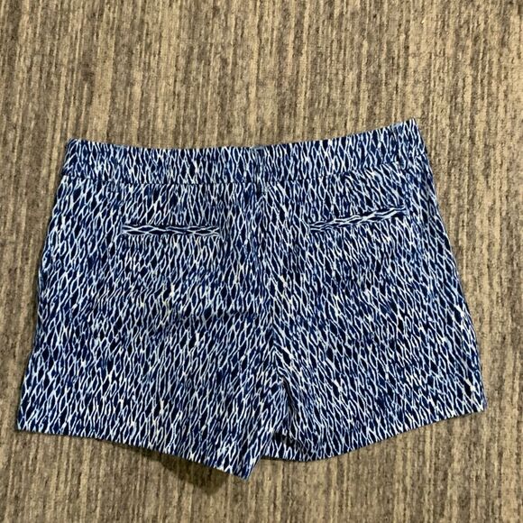 Kenar Chino Shorts Womens 2 Blue White Geometric Pattern Low-Rise Cotton Stretch - Picture 7 of 7